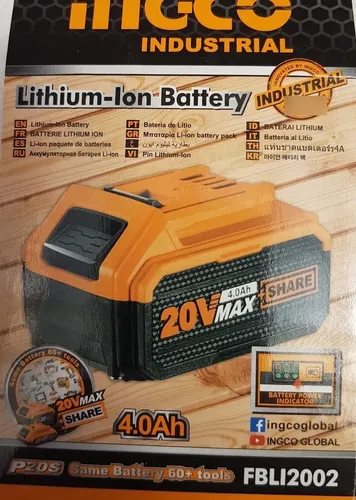 Batería Ingco 20 Volt 4 Amperes - Imagen 3