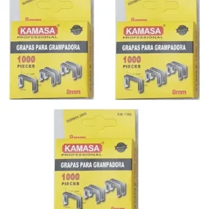 Grapas Kamasa 8 Mm , Grosor 1,2 Mm , 3 Caja De 1000  Gris