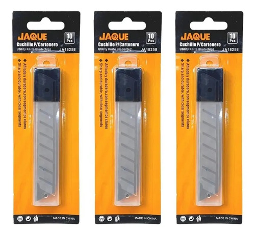 Pack 30 Repuestos Cuchillo Cartonero 0.5x18mm Jaque
