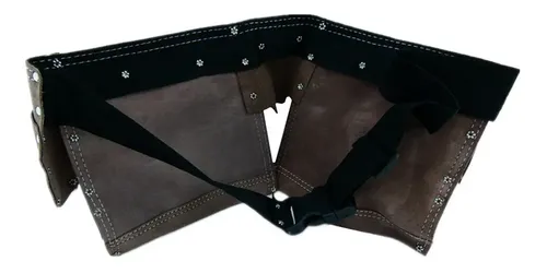 Coleto Carpintero Cuero Doble Porta Herramientas Toolmak Café - Imagen 4