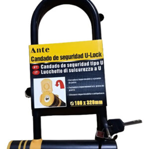 Candado Para Bicicleta Y Moto  Ante U-lock  Negro