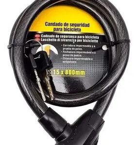 Candado De Seguridad Para Bicicleta Ante 15 X 800 Mm Color Negro