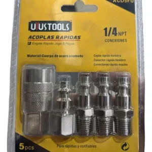Juego 5 Acoples Rápidos 1/4 Npt Compresor Uyustools Aco5fu