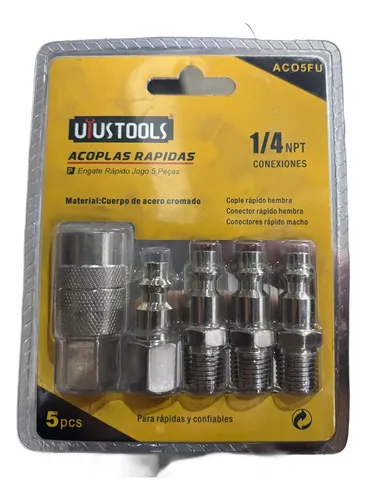 Juego 5 Acoples Rápidos 1/4 Npt Compresor Uyustools Aco5fu