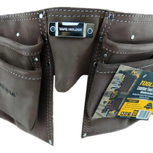 Coleto Carpintero Cuero Doble Porta Herramientas Toolmak Café