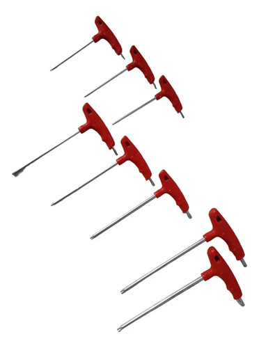 Pack 8 Llaves Allen Torx En T Profesionales Rojo - Imagen 3