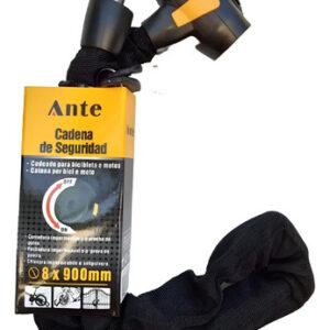 Candado Con Cadena Bicicleta Moto Llave Seguridad 90 Cms. Negro