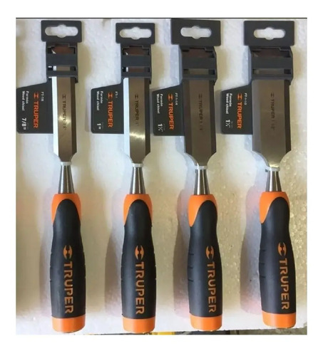 Set 4 Formones Para Madera Truper + Escuadra Rápida - Imagen 2