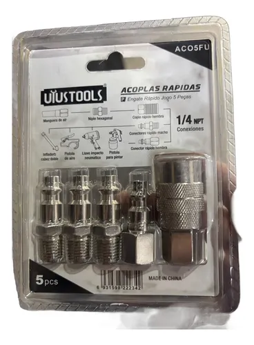 Juego 5 Acoples Rápidos 1/4 Npt Compresor Uyustools Aco5fu - Imagen 2